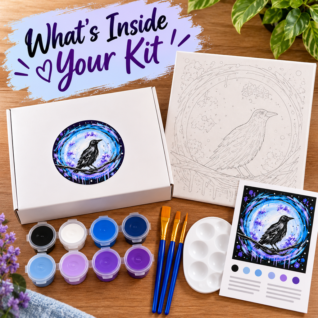 Holiday Crow-Halloween Bird-DIY Acrylic Painting Kit