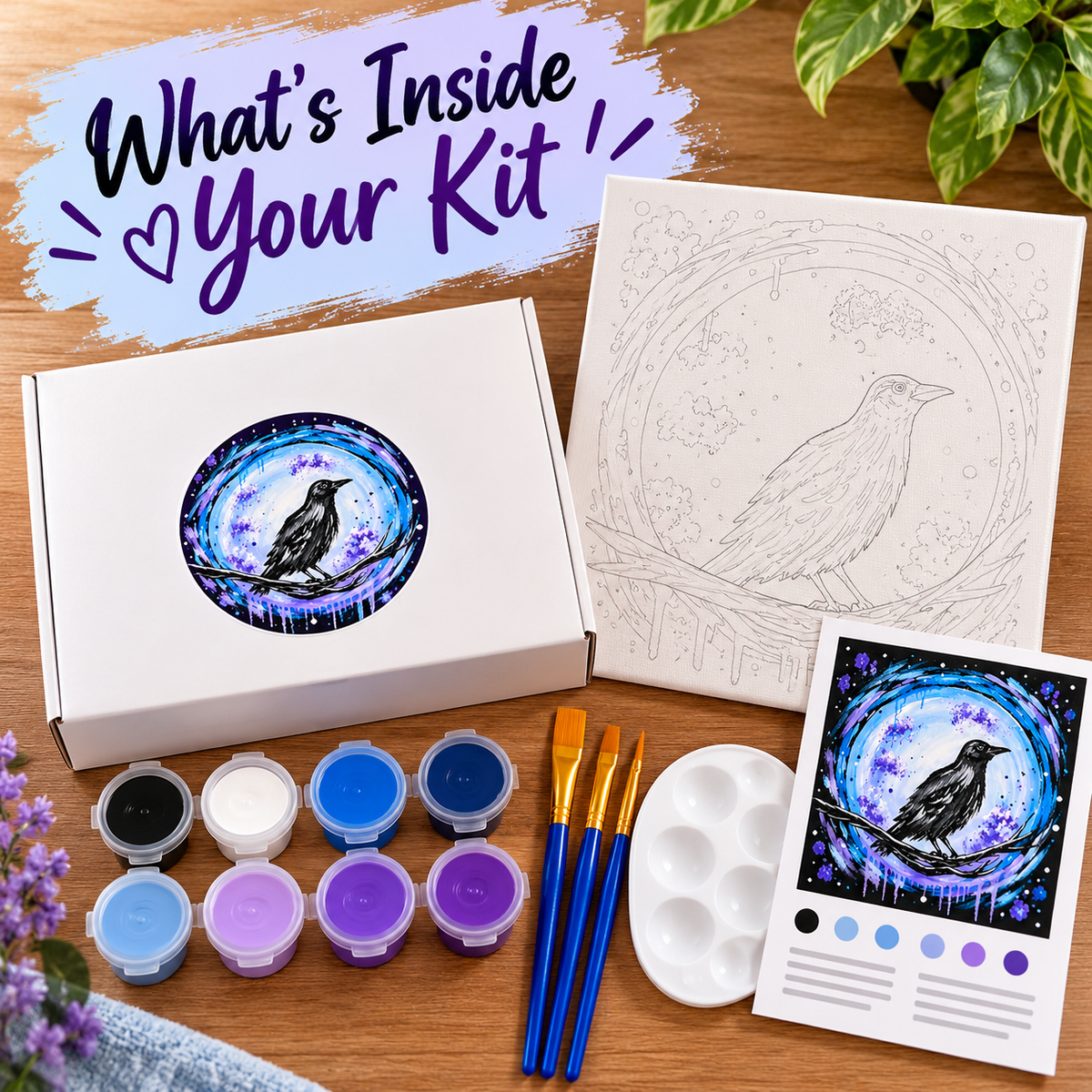 Holiday Crow-Halloween Bird-DIY Acrylic Painting Kit