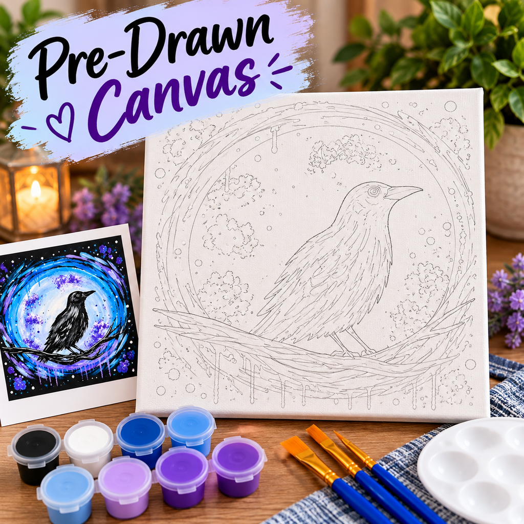 Holiday Crow-Halloween Bird-DIY Acrylic Painting Kit