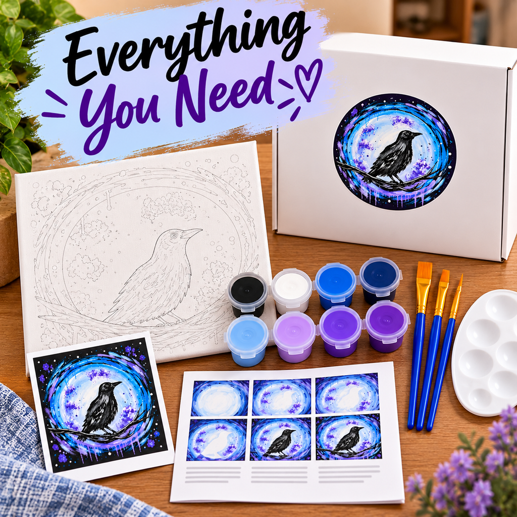 Holiday Crow-Halloween Bird-DIY Acrylic Painting Kit