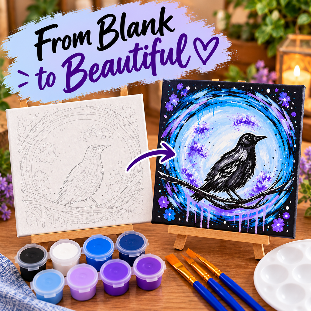 Holiday Crow-Halloween Bird-DIY Acrylic Painting Kit