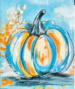 Blue Pumpkin- Fall Painting
