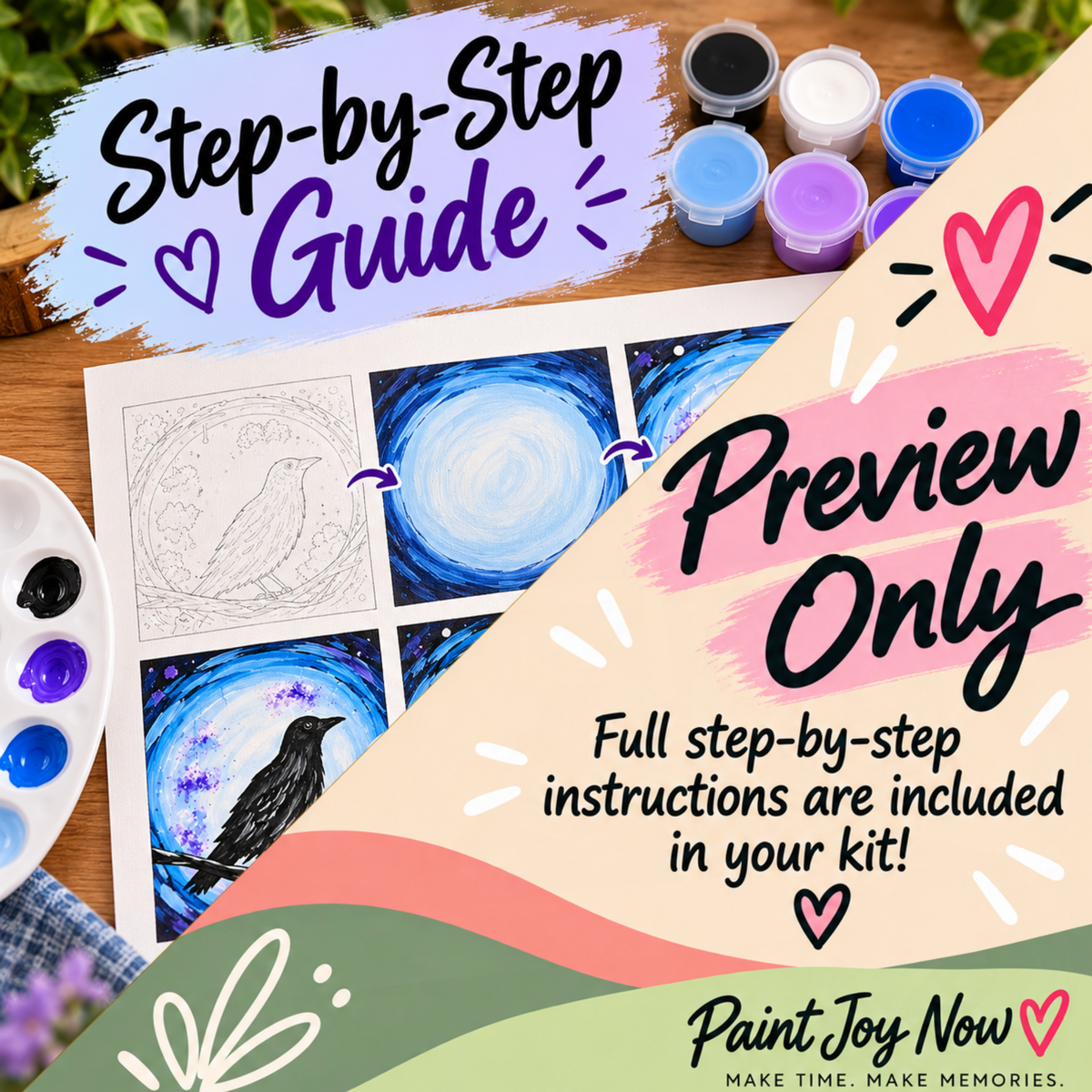 Holiday Crow-Halloween Bird-DIY Acrylic Painting Kit